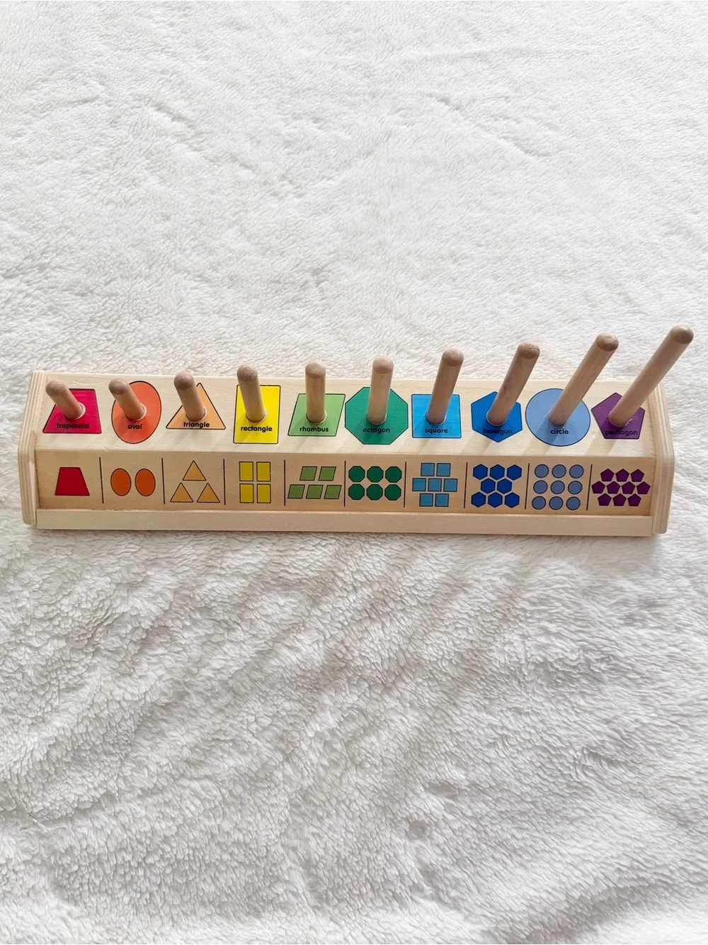Melissa & Doug Counting Shape Stacker Wooden Sorting Toy